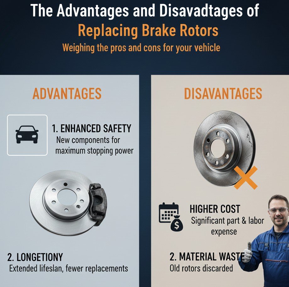 Advantages and Disadvantages of Replacing Brake Rotors