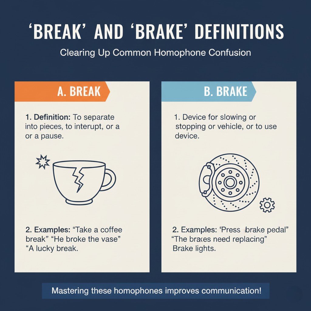 "Break" and "Brake" Definitions
