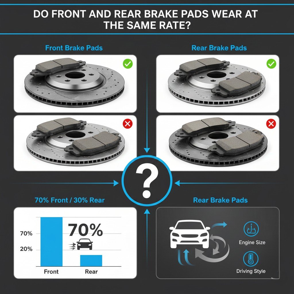 Do the rear brake pads and the front brake pads wear at the rate?