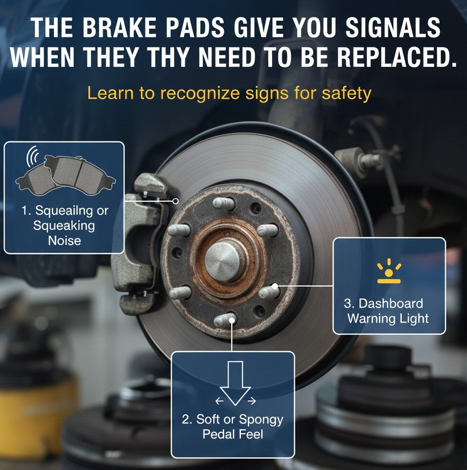 The brake pads give you signals when the brake pads need to be replaced. 