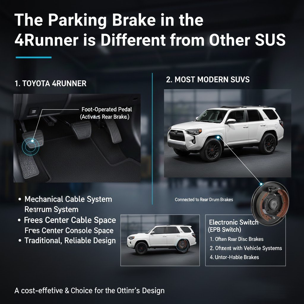 The parking brake in the 4Runner is different from other SUVs.