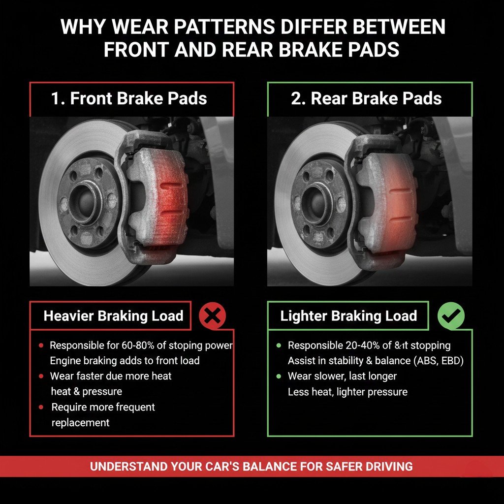 Why Wear Patterns Differ Between Front and Rear Brake Pads