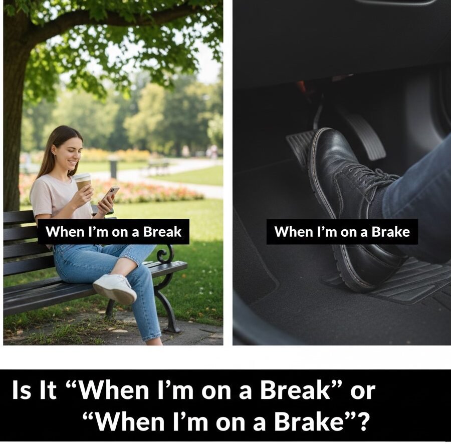 Break and brake meaning