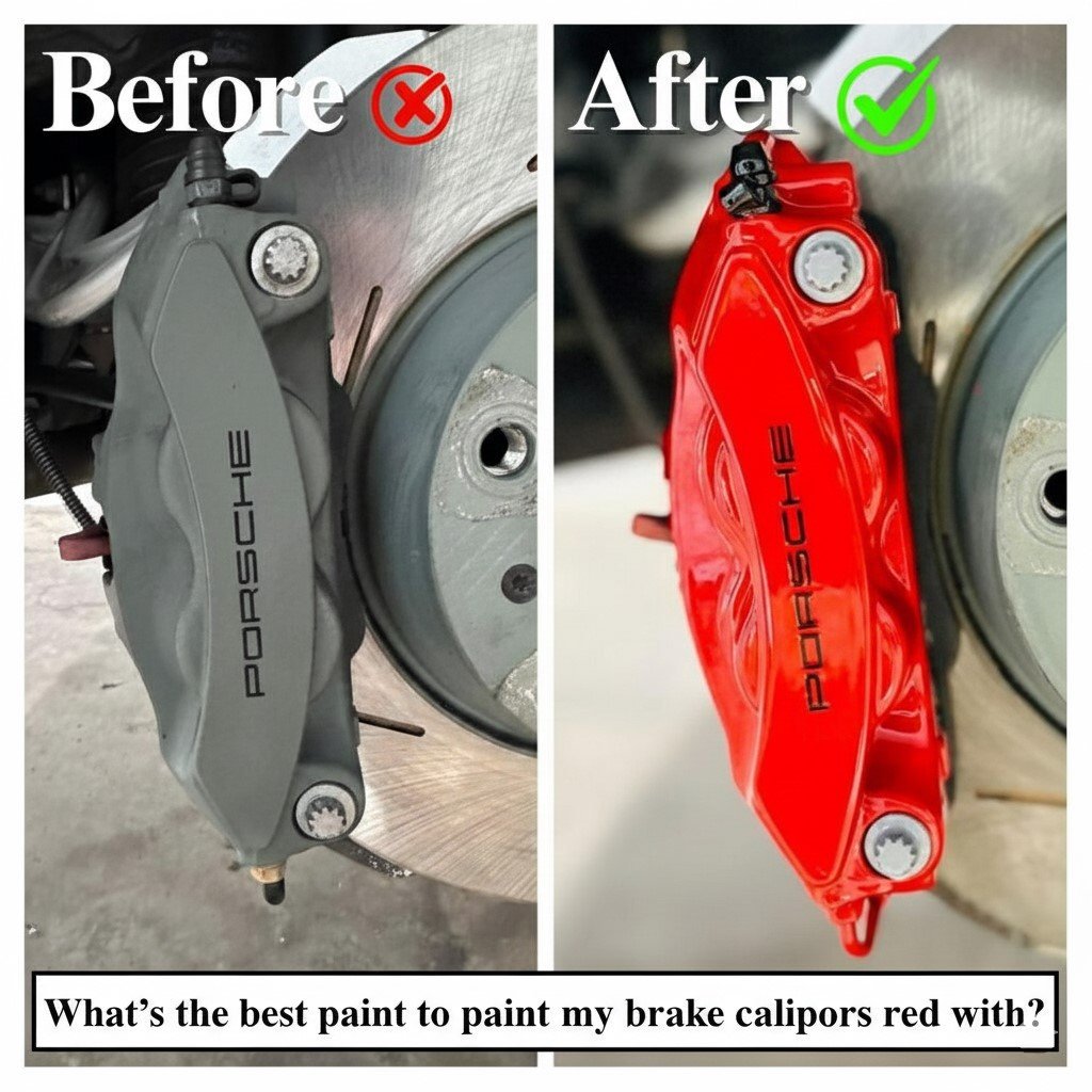Painting brake calipers red